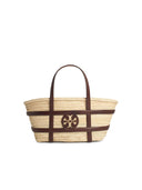 Tory Burch „Ella” worka do wiadra w beżowej słomie