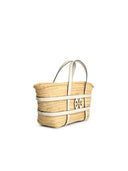 Tory Burch 'Ella' White Basket Straw Shopping Bag