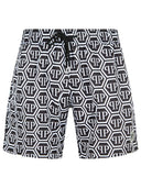 Philipp Plein Black Polyester Swimsuit