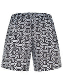 Philipp Plein Black Polyester Swimsuit