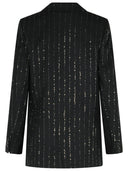 Philipp Plein 'Boyfriend Fit' Blazer With Black Wool Blend Paiettes