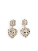 Self Portrait Heart' Silver Brass Earrings