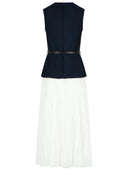 Self Portrait 'Taffeta' Blue Polyester Dress
