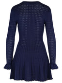 Self Portrait 'Crochet' Dress In Blue Viscose Blend