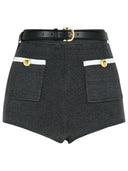 Self Portrait Gray Viscose Blend Shorts