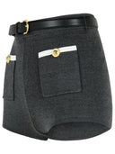 Self Portrait Gray Viscose Blend Shorts