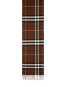 Burberry 'Mu Giant Check' Brown Cashmere Scarf