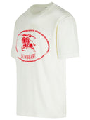 Burberry White Cotton Blend T Shirt