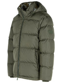 Burberry 'Bideford' Green Polyester Down Jacket With Detachable Sleeves