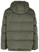Burberry 'Bideford' Green Polyester Down Jacket With Detachable Sleeves