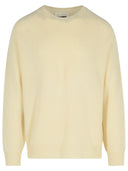 Jil Sander Ivory Virgin Wool Blend Sweter