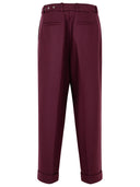 Jil Sander Wine Wool Pants