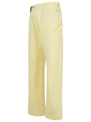 Jw Anderson Workwear' Cotton Pants With Yellow Twisted Leg