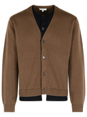 Jw Anderson Brown Cashmere Blend Layered Cardigan