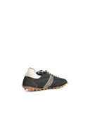Maison Margiela sneakers in gewatteerde stof en donkergroen suede