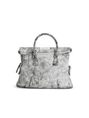 Maison Margiela '5 AC' svartvitt sprucken Lear Bag