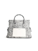 Maison Margiela '5 AC' svartvitt sprucken Lear Bag