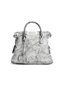Maison Margiela '5 AC' Zwart -wit gekraakte Lear Bag