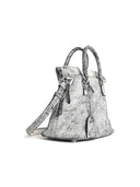 Maison Margiela '5 AC' Zwart -wit gekraakte Lear Bag