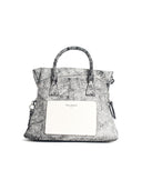 Maison Margiela '5 AC' Zwart -wit gekraakte Lear Bag