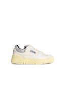 Autry 'Clc Low' White Lear And Silver Suede Sneakers