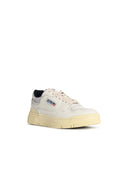 Autry 'Clc Low' White Lear And Silver Suede Sneakers