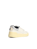 Autry 'Clc Low' White Lear And Silver Suede Sneakers