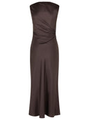 Lou Lou Studio Draped Brown Silk 'Roan' Dress