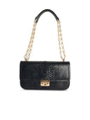 Michael Michael Kors Tribeca 'Black Snake Print Lear Schoudertas