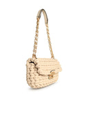 Michael Michael Kors Tribeca 'schoudertas in lichte crème gevlochten Lear