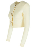 Self Portrait Cream Wool Knit Cardigan