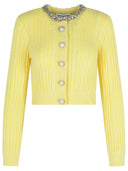 Self Portrait Yellow Alpaca Blend Cardigan
