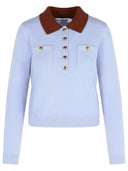 Self Portrait Blue Wool Blend Sweater