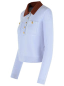 Self Portrait Blue Wool Blend Sweater