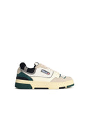 Autry 'Clc Low' White And Green 'Forest' Suede And Lear Sneakers