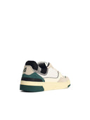Autry 'Clc Low' White And Green 'Forest' Suede And Lear Sneakers