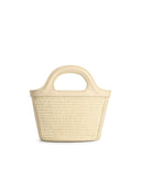 Micro Bag de Marni Tropicalia en tela de efecto de marfil y raffia