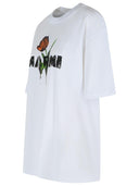 Marni White Cotton T Shirt With Tulip Print