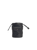Longchamp 'Le Pliage' Black Lear Bucket Bag