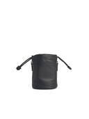 Longchamp 'Le Pliage' Black Lear Bucket Bag