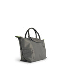 Longchamp Bag With 'S Le Pliage Green' Handle In Graphite Recycled Tela
