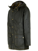 Barbour 'Bedale'짙은 녹색 왁스면 파파