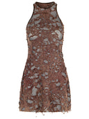 Vestido de mezcla de algodón marrón diesel