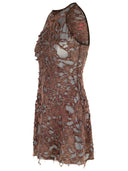 Vestido de mezcla de algodón marrón diesel