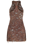 Vestido de mezcla de algodón marrón diesel