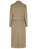 Golden Goose Double Breasted Coat In Beige Wool Blend