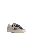 Golden Goose 'Super Star' Light Beige Lear Blend Sneakers With Leopard Pony Hair Star