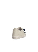 Golden Goose 'Super Star' Light Beige Lear Blend Sneakers With Leopard Pony Hair Star