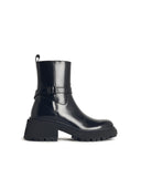 Jimmy Choo 'Conny Flat' Black Lear Ankle Boots