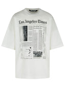 Palm Angels 'Paxlatime News' White Cotton T Shirt